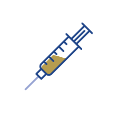 Graphic explaining the steps to take during administration, Using a single-dose syringe